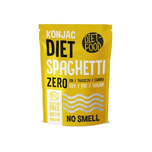 Diet-Food Shirataki Spaghetti - Low Carb Bio Konjac Nudeln | 200 Gramm Kalorienarmes Veganes Essen, Fettfrei, Sojafrei, Glutenfrei Schlankheits Nudeln, Glucomannan