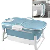 YUENFONG Badewanne Erwachsene Faltbare Bathtub Sitzbadewanne, Klappbare Duschewanne mit abnehmbar Abdeckung, PP Material und Kunststoff, Größe: 118 x 62 x 52 cm