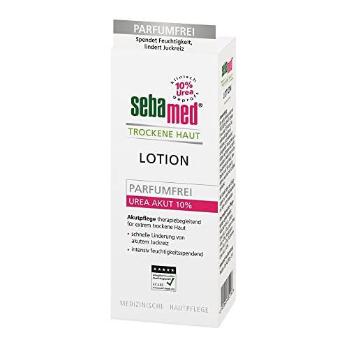 Sebamed Trockene Haut Urea Akut 10% Lotion parfumfrei 200 ml,Feuchtigkeits-Lotion für trockene und sehr trockene Haut,lindert Spannungsgefühl,langanhaltender Schutz vor Austrocknung,Damen und Herren
