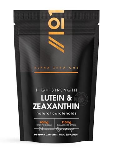 Lutein & Zeaxanthin | 40mg Lutein 2.85mg Zeaxanthin | Natural Carotenoids from Marigold Extract | Non GMO, Halal, Vegan | 90 Capsules (3 Months Supply)