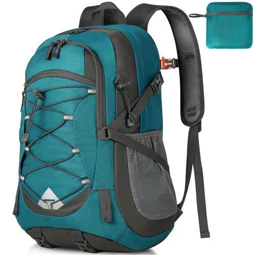 IGOLUMON Wanderrucksack Herren Damen 40L Wasserdichter Rucksack Leicht Faltbarer Reiserucksack Trekkingrucksack mit Reflexstreifen Für Radfahren, Klettern, Bergsteigen und Reisen Sport,Grün