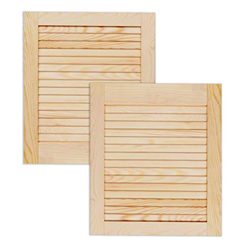 ben+camilla.com Lamellentür Holztür Natur 462 x 394 x 21 mm mit geschlossenen Lamellen für Regale, Schränke, Möbel | Kiefer Holz unbehandelt | Doppel-Paket 2-er Pack