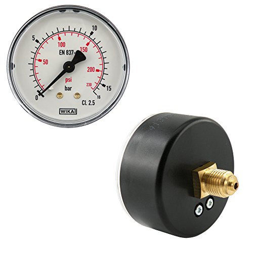 Fittingstore - Waagerecht Manometer Ø 40, 50, 63 mm Druckluftmanometer, Klasse 2.5, auch für Vakuum (An­zei­gebe­reich: 0-16 bar, Durch­mes­ser: 40 mm)