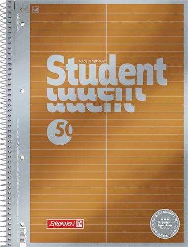 BRUNNEN Collegeblock Premium Student „Vokabeln“ | A4, Lineatur 53, 50 Blatt, gelb