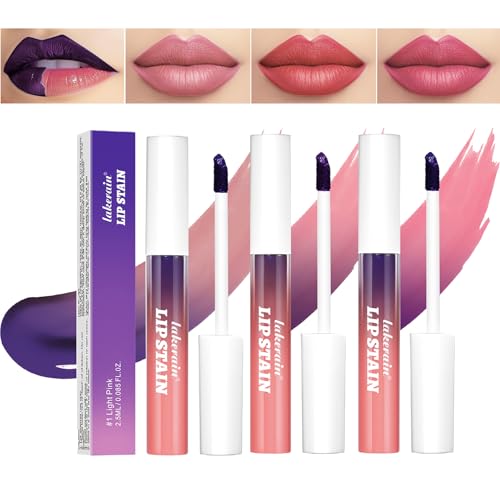 3 Farben Abziehen Lip Stain Tattoo, Peel off Lippenstift Lip Liner Tattoo Matte Finish Lip Stain, Farben ändern Lipgloss Langlebig Wasserdicht Plump Lip Makeup Geschenk Für Frauen