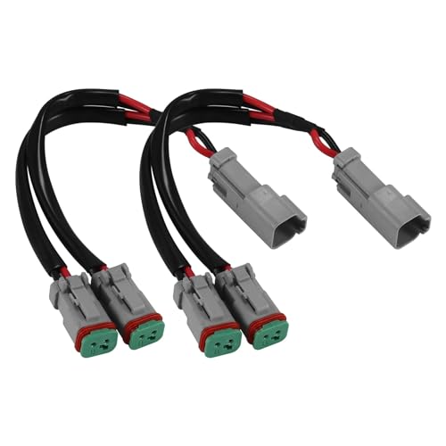 Tagtight DT Stecker Set, Y Typ Kabelstecker Deutsch DT DTP 2 Pin Buchsen Adapter für LED Pod Arbeits Scheinwerf, DT Serie Kabelverbinder Stecker für Auto, Boots