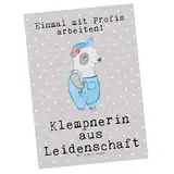 Mr. & Mrs. Panda Postkarte Klempnerin Leidenschaft - Geschenk, Geschenkkarte, Installateurin, Meisterin, Handwerkerin, Abschied, Ansichtskarten,