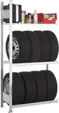 SCHULTE Lagertechnik Garagen-Set Anbauregal 1800x1000x400 mm (HxBxT), Stecksystem mit 2 Reifenregale und 1 Fachboden