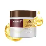 Karseell Kollagen Haarmaske 100ml, Maca Essenz Arganöl Haarpflege, Tiefenreparatur Kollagen Haarmaske für Sehr Trockenes Haar, Geschädigtes Haar, Alle Haartypen