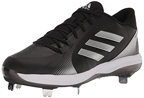 adidas Women's Purehustle 2 Baseball Shoe, Black/Silver Metallic/Silver Metallic, 9.5