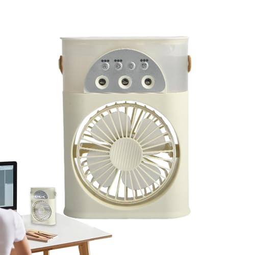 Ibuloule Desktop-Sprühventilator, Klimaanlagenventilator | USB wiederaufladbarer, verstellbarer Lüfter - Energiesparender Sommerventilator mit Licht, tragbarer elektrischer Ventilator für