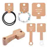 100 Stück Schmuck Display Karten Armband Ohrring Displaykarten, Kraftpapier Selbstklebenden Display Karten Für Halsketten, Armbändern, Fußkettchen, Haarringen, Schmuck Hängeetiketten(10 X 4 Cm)