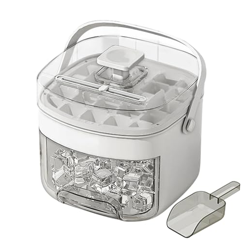 Eiswürfelbehälter Mit Deckel Und Behälter, 48 Eiswürfelformen, Wiederverwendbare Eiswürfelbereiter Für Den Gefrierschrank, Mit Eiskratzer, Alle Eiswürfel In Einer Presse Herauslösen, Für Saft Whiskey