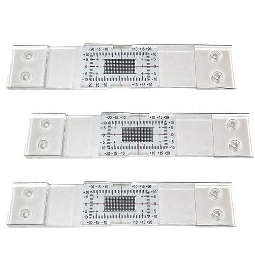 3 Stück Rissüberwachungsaufzeichnung, Rissmessgerät Monitor, Standard-Rissmonitor, Rissbreiten-Komparatormessgerät, Durchsichtiger Acryl-Eckrissvergleichsmessschieber, Einfach Zu Bedienen