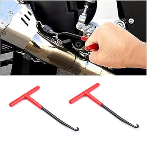 ANBOO 2 Stück Federhaken Auspufffeder Haken Abzieher Werkzeug Hochwertiges Motorrad Federzieher Set T-förmiger Griff Federzieher Für Einfache Montage Und Demontage Von Auspuff Und Bremsfedern