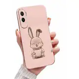 Miagon Kaninchen Ständer Hülle für Honor 90 Lite,Cute Mädchen Dünn Galvanisierte Schutzhülle Weiches Case Bumper mit Hase Skalierbar Halter Kickständer