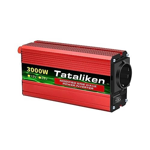 Wechselrichter 12 V, 600 W, 1500 W, 2600 W, 3000 W mit Spannungsanzeige for Haushalts-modifizierte Sinuswellen-EU-Steckdose(Color:12V 3000W 50HZ)