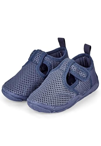 Sterntaler Badeschuh Mesh mit Klettverschluss - Badeschuh aus Mesh mit Klettverschluss - Unisex Baby Badeschuh - Aquaschuhe unifarben Babyschuhe rutschfester Sohle für Badespaß - blau, 21/22 EU