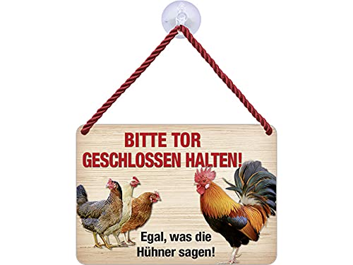 Blechwaren Fabrik Braunschweig Kulthänger Blechschild - Bitte Tor GESCHLOSSEN HALTEN - HÜHNER KH126