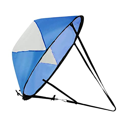 SM SunniMix Kajak Segel mit Tragetasche, 42" (108cm) Durable in Windrichtung Wind Segel Sup Paddle Board Instant Popup für Kajak Boot Segelboot Kanu Faltbare - Blau Weiß