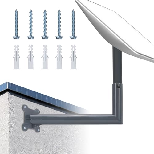 Honeyhouse Starlink-Wandhalterung, Stahl-Wandmast-Dachhalterung, für Starlink Dish, Starlink Internet-Kit Satellit, Outdoor TV Antennenmontage