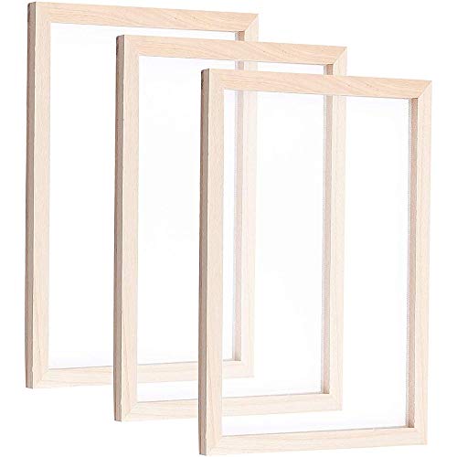 ANCLLO Antike Papierherstellungsmethode aus Holz, Papierherstellung, Papierherstellung, Rahmen, Sieb, für Bastelbedarf, 25 x 34 cm