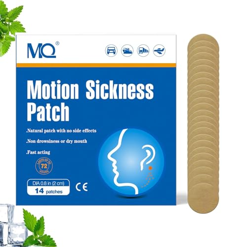 MQ 28 ct Reisekrankheitspflaster, nicht schläfrig, Seekrankheit Patches für Kreuzfahrt, Reise-Essentials, wasserdichtes Pflaster hinter dem Ohr für Auto, Flugzeug, Höhenkrankheit, langlebig, 72H