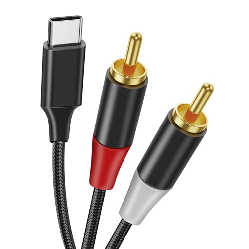 USB C auf Cinch Audio Kabel Type C auf 2RCA Stereo Adapterkabel kompatibel mit iPhone 15 -Serie, iPad, Macbook, Huawei, Galaxy, MacBook, Heimkino, DVD, Verstärker, Lautsprecher, Autoradio usw.