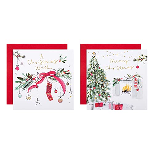 Hallmark Weihnachtskarten für Wohltätigkeitsorganisationen, in Box, traditionelle Wunschdesigns, 16 Stück, 2 Designs