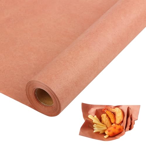 Pink Butcher Paper, 30cm*18m Food Grade Metzgerpapier Kraft Paper für BBQ Smoker Fischfleisch, Metzger Papier für BBQ-Restaurants Außengrills Hausgebrauch