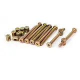 sourcing map 10 Set M6x60mm 57mm Lange Gewinde Verhexen Schlüsselantrieb Sockelkappe Möbelbolzen mit Fassmutter