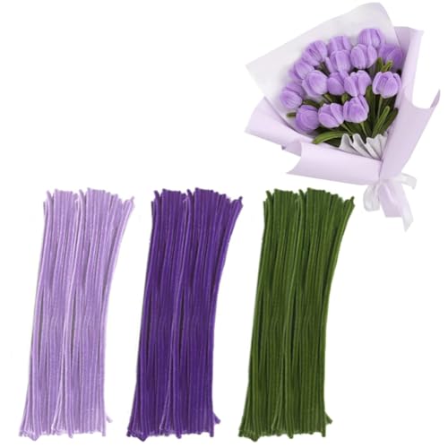 300 Stück Pfeifenreiniger Bunt, Rohrreiniger Handwerk, Künstliche Tulpestrauß Farbige Rohrreiniger, Basteln Pfeiffenputzerdraht für DIY Projekte, Biegeplüsch 30cm Pfeifendraht zum Basteln