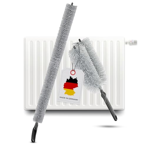 NOVOLARI - Made in Germany Heizkörperbürste Synthetik - 2er Set auch einzeln erhältlich - für alle gängigen Heizkörper - Heizungsbürste Reinigungsbürste Staubwedel für Heizung