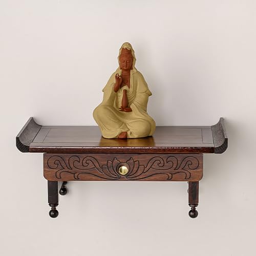 LLYLAFDC Meditationsaltar Und Gebetsaltar, Altarregal Tempel Buddha Schrein, Persönlicher Schrein Altartisch, Guan Gong Guanyin Tisch Handwerk Sockel(50cm)