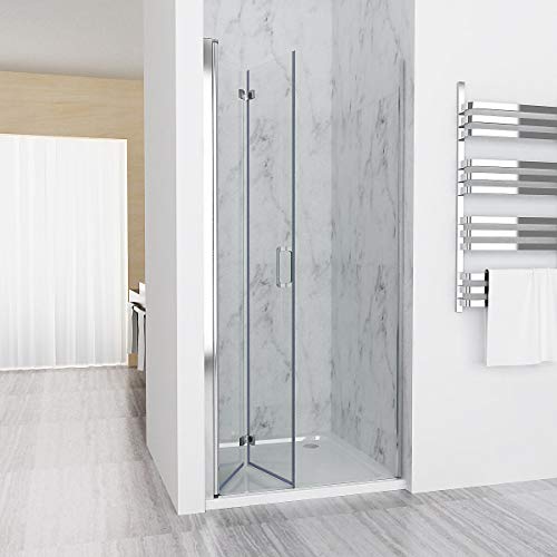 Nischentür 80 x 185 cm Duschabtrennung 180° Schwingtür Falttür Duschwand Dusche 6mm NANO Echtglas