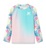 BesserBay Mädchen Schnelltrocknend Oberteil UV Shirt Langarm UPF 50+ Rundhalsausschnitt Rash Guard Rosa Blau 120