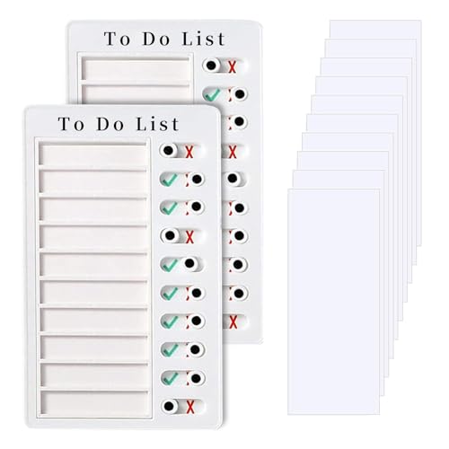 Diffaxy 2 Stück Checklist Boards, Tragbare To Do List Checklist Board mit 10 Blanko Papier, Wochenplaner für Kinder, Abnehmbare Aufgabenlistentafel zur Erinnerung an den Planer