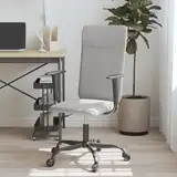 Bequemer und Verstellbarer Bürostuhl für Zuhause oder das Büro, Hellgrau, Design mit Armlehnen, stabiles Metall e