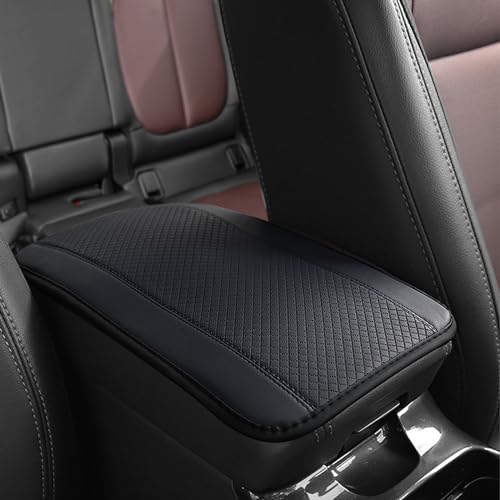 deemars Auto Mittelkonsole Abdeckung, 12,6 X 7,48 Zoll PU Leder Auto Mittelkonsole Pad, Wasserdichte Auto Armlehne Storage Box Matte, Innenausstattung Zubehör Universal für die Auto (Schwarz)