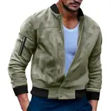 WKAYsIV Cowboy Herren lässig, Reißverschlusstasche, einfarbig, ohne Hut, Pullover, Mantel, Jacke Jogging Winter Herren (Green, XXL)