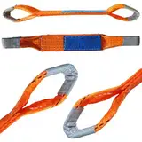 4 Stück Profi Quergurt für Spanngurt - 50mm ORANGE/Auto Transport Gurt/Zurrgurt Radsicherung Doppelschlaufen Zurrschlaufen Autotransport
