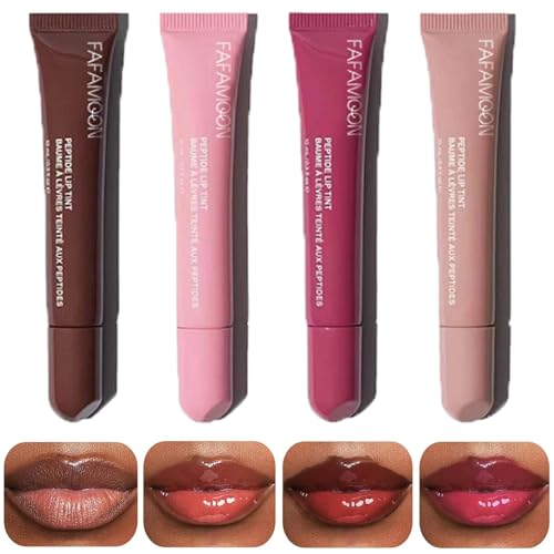 Sitovely Glänzender Aufpolsternder Lipgloss,Plumping Peptide Lip Gloss, Voluminöser Lippen Balsam,Nude Farben Lip Glow Öl Jelly Lippenstift Lippenpflege Tierversuchsfreier Lippenfüller