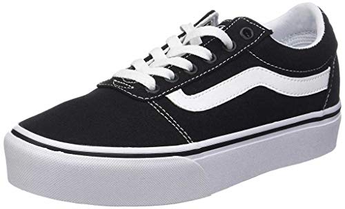 Vans Ward Platform Damen Sneaker, Canvas Black White, 37 EU