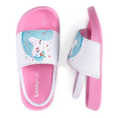 Littleplum Badelatschen Kinder Badesandalen Mädchen Badeschlappen Kinder Badeschuhe Sommer rutschfest Hausschuhe Kinder Sandalen(A Rosa,28/29 EU)