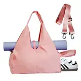 Yogatasche, Sporttasche Klein Damen, Sporttasche Damen, Yoga ZubehöR, Gym Bag Women, Kleine Sporttasche für Damen, Sport Tasche, Schwimmtasche für Fitnessstudio, Tanzstudio, Damen Sporttasche Rosa