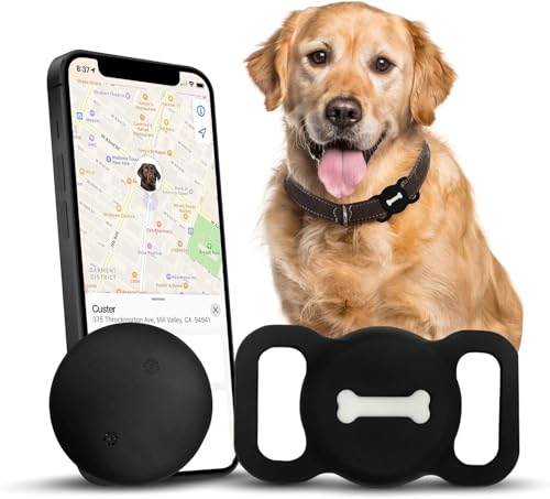Lnicez Hunde Tracker, Haustier Tracker mit Hundehalsband Tracker Halter, Hunde Tracker ohne monatliche Gebühren für Standortverfolgung, Arbeit mit Find My, Not GPS Tracker - Nur iOS