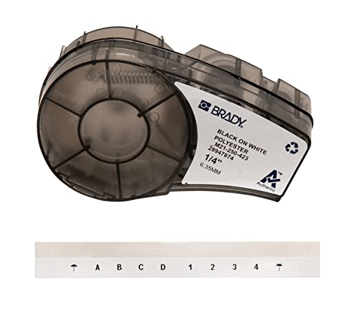 Brady (M21-250-423) Polyesterband für BMP21-PLUS; BMP21-LAB 6.35 mm x 6.40 m Schwarz auf Weiß