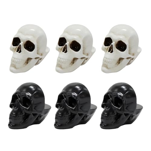 znutc Pflanzenerhöhungen für Töpfe,Pflanztopffüße | Retro Resin Topfzehen,6 Stück künstliche Totenkopf-Pflanzenständer, menschliche Totenkopf-Kopfstatuen, Blumentopffüße für drinnen und draußen