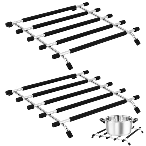 Untersetzer für Küchenarbeitsplatten, Küchenarbeitsplatten, Edelstahl-Material, Stativ-Hot Pot mit rutschfestem Gummi-Pad, geeignet für Küche, Esstisch usw