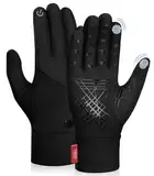 TANSTC fahrradhandschuhe Herren Touchscreen wasserdichte Winterhandschuhe Winter Warm Thermo Handschuhe Damen Laufhandschuhe rutschfeste Fäustlinge Elastisch Skihandschuhe Outdoor Gloves Männer, L